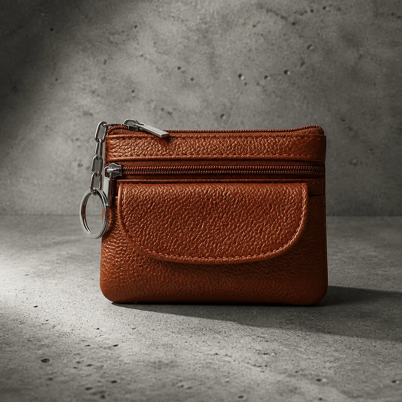 Porte-Monnaie Homme en Cuir Véritable Compact