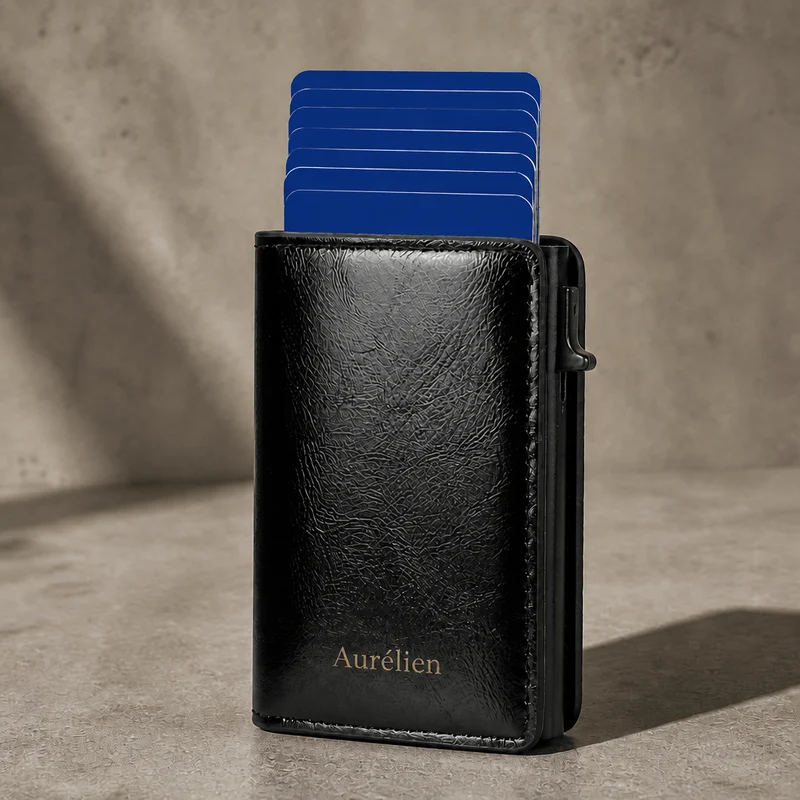 Porte-Cartes Homme RFID Personnalisé à Graver