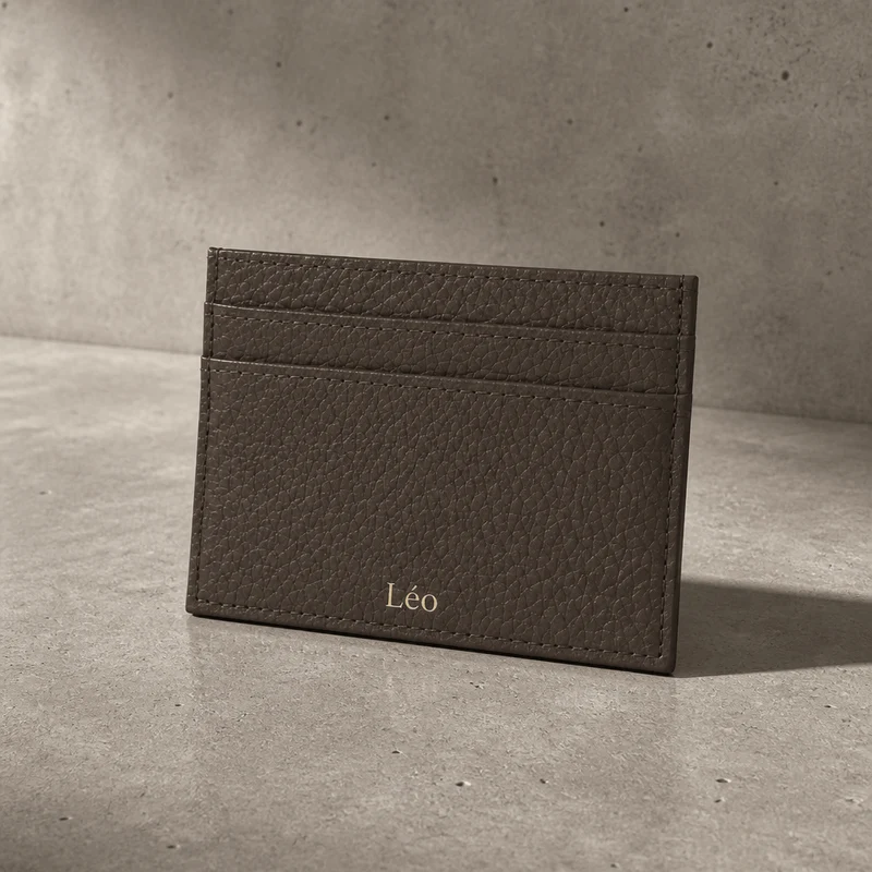 Porte-Cartes Homme Cuir Grainé Personnalisé à Graver