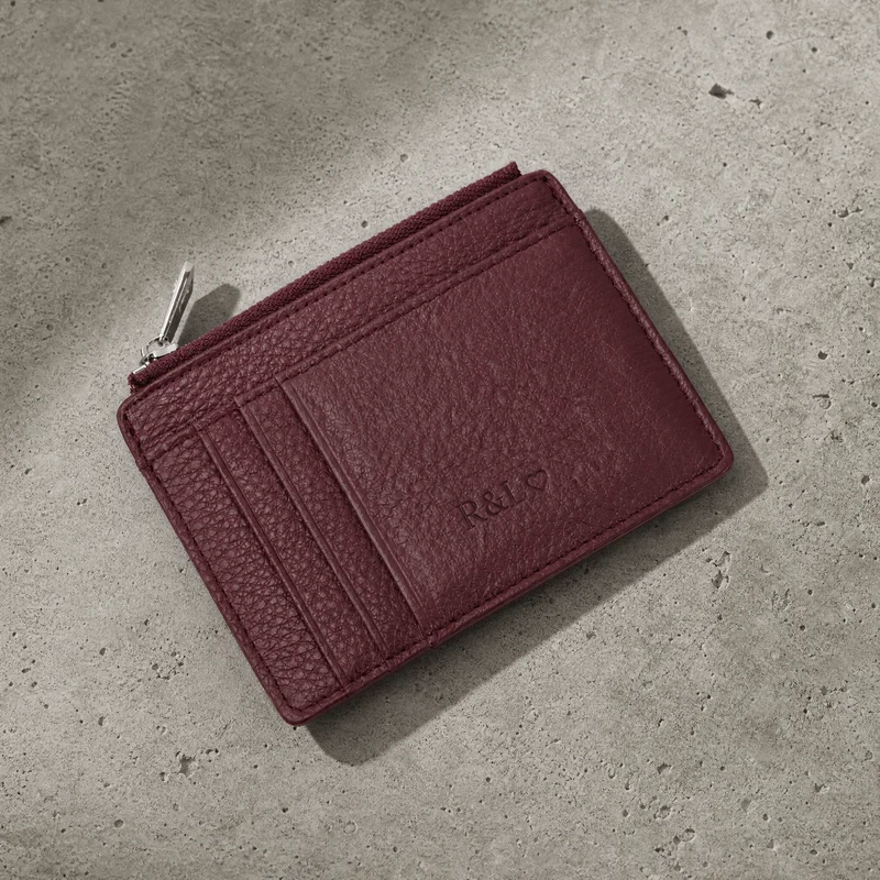 Porte-Cartes Homme Cuir Zippé Personnalisé Gravé