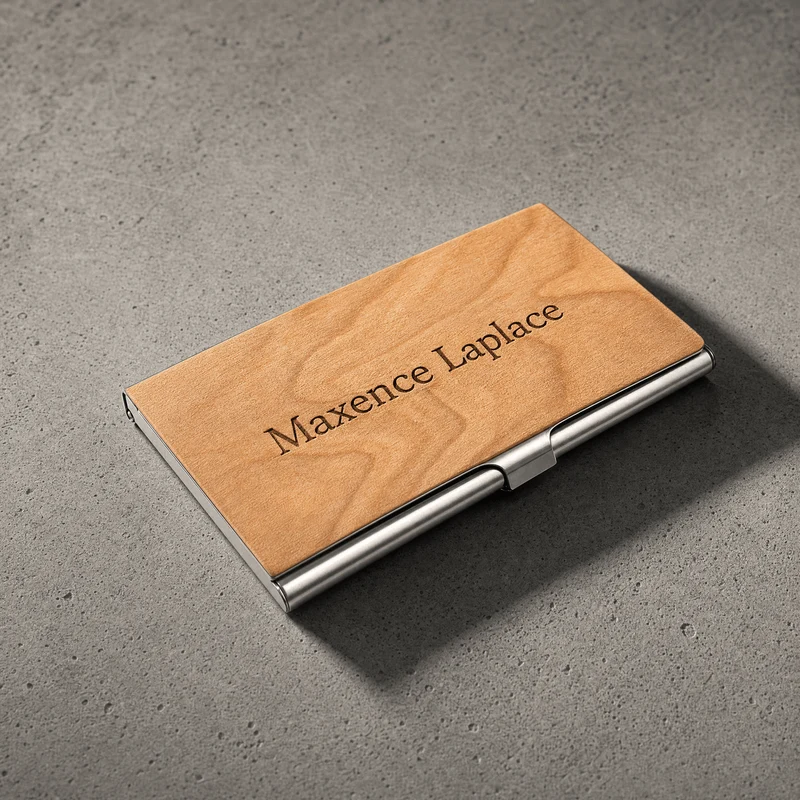 Porte-Cartes Homme Bois et Acier Personnalisable