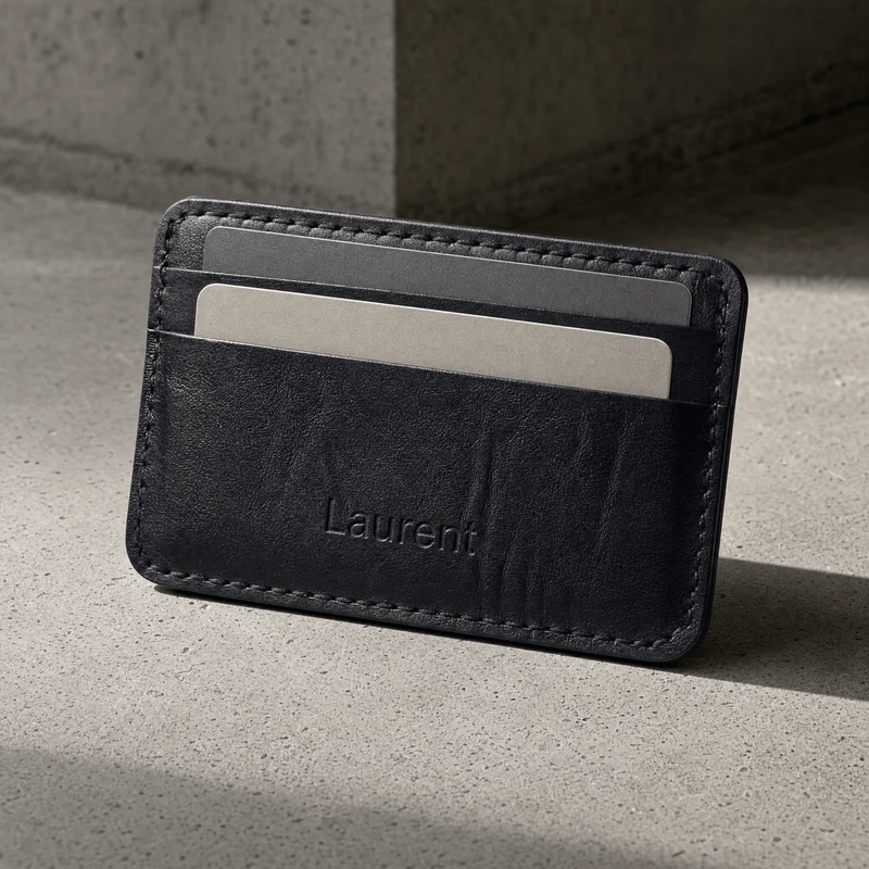 Porte-Cartes Homme Cuir Véritable Personnalisé à Graver