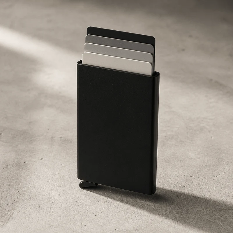 Porte-Cartes Homme Métal Anodisé RFID Slim Design