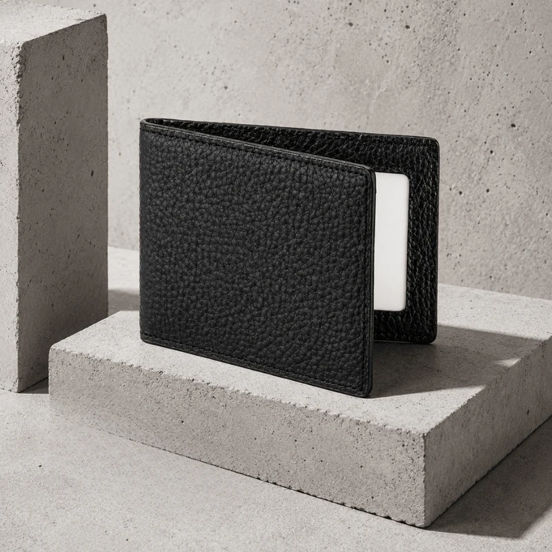 Porte-Cartes Homme Cuir Fin à Fenêtre Transparente