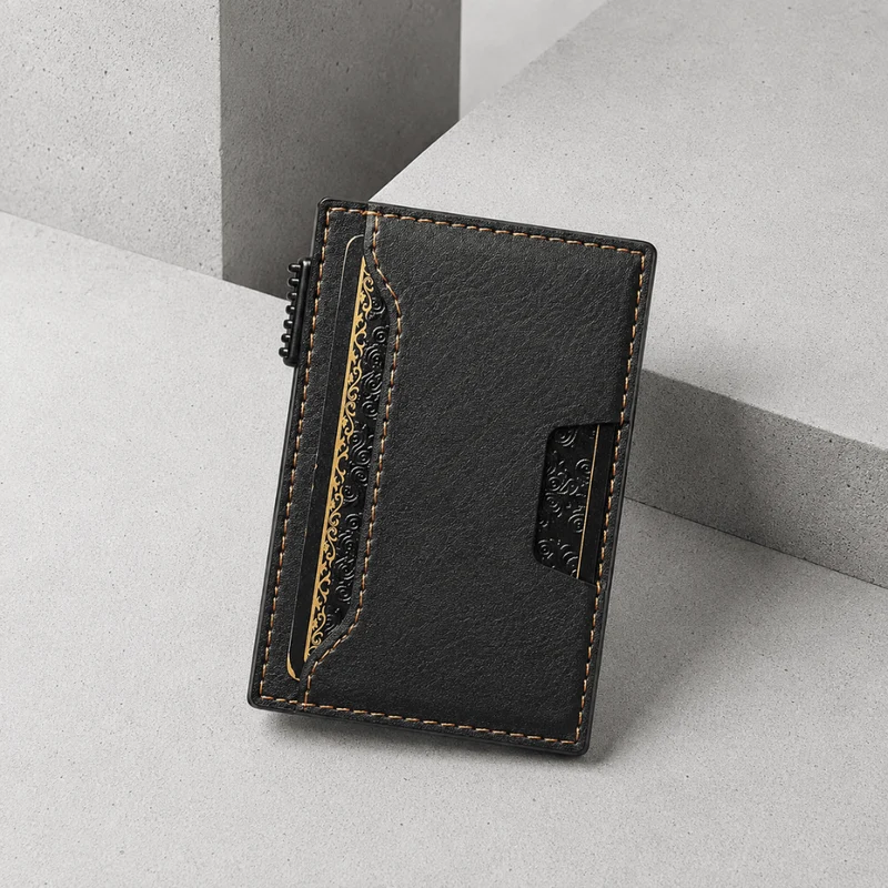 Porte-Cartes Homme Coulissant Pop-Up Slim Compact