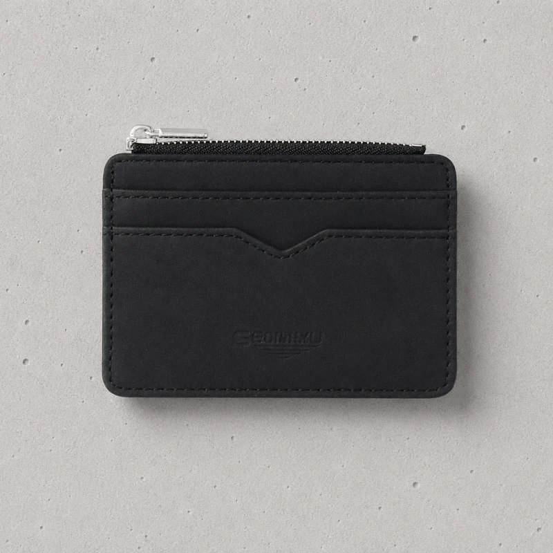 Porte-Cartes Homme Zippé Fin à Fenêtre Transparente