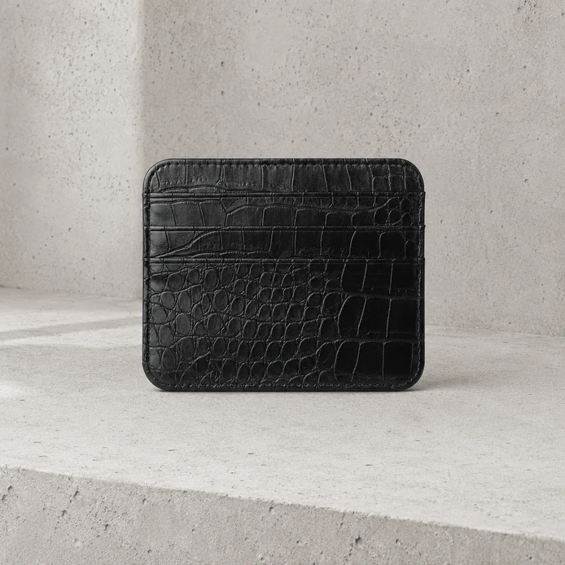 Porte-Cartes Homme Luxe Façon Crocodile Compact