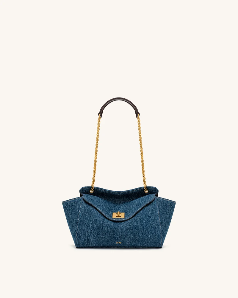 Lucia Sac à bandoulière enveloppe à chaîne - Jean bleu