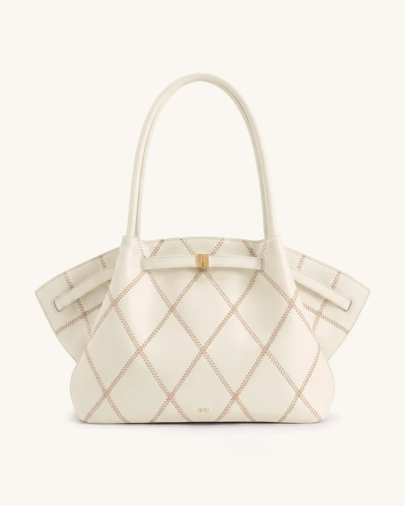 Hana Grand sac cabas matelassé - Blanc ivoire