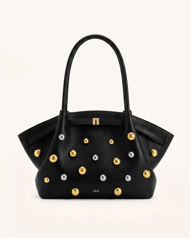 Hana Grand sac cabas à clous - Noir profond