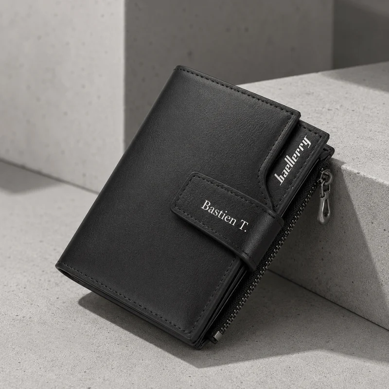 Portefeuille Homme Personnalisable Vertical Zippé