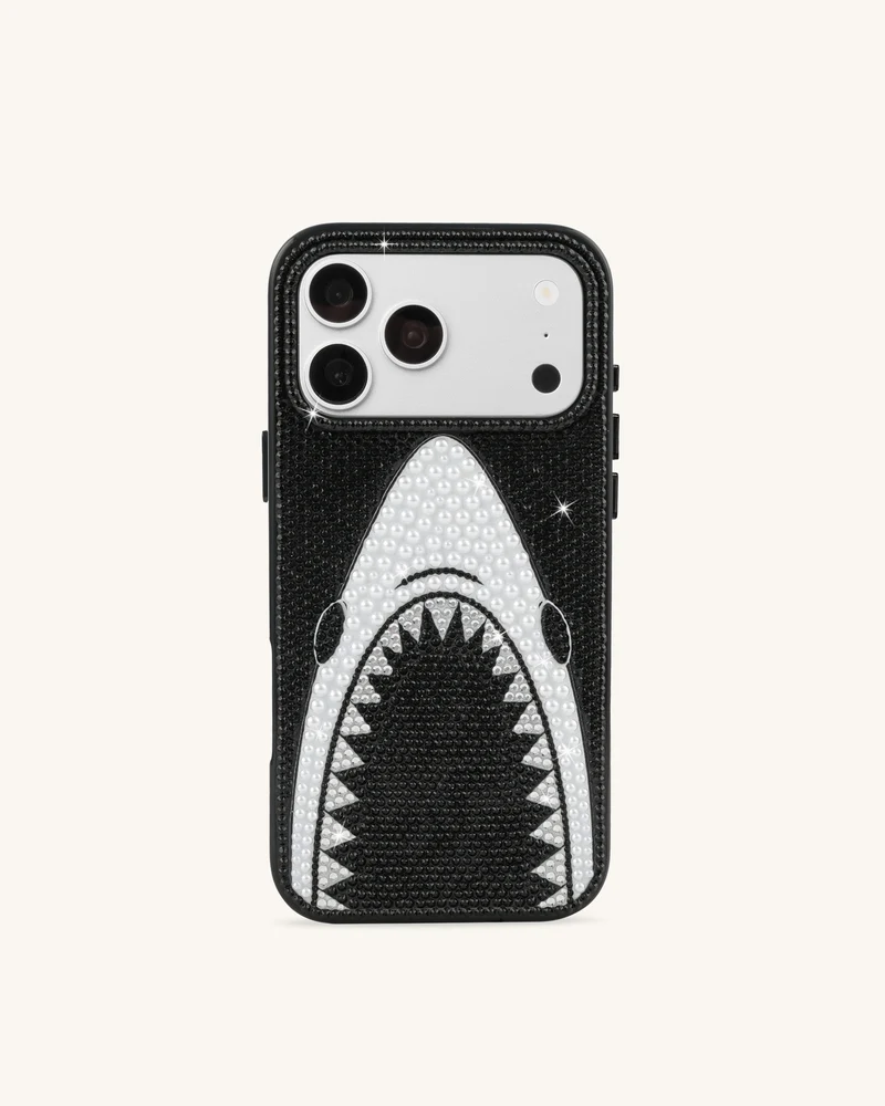 Coque de téléphone perle gueule de requin - Noir