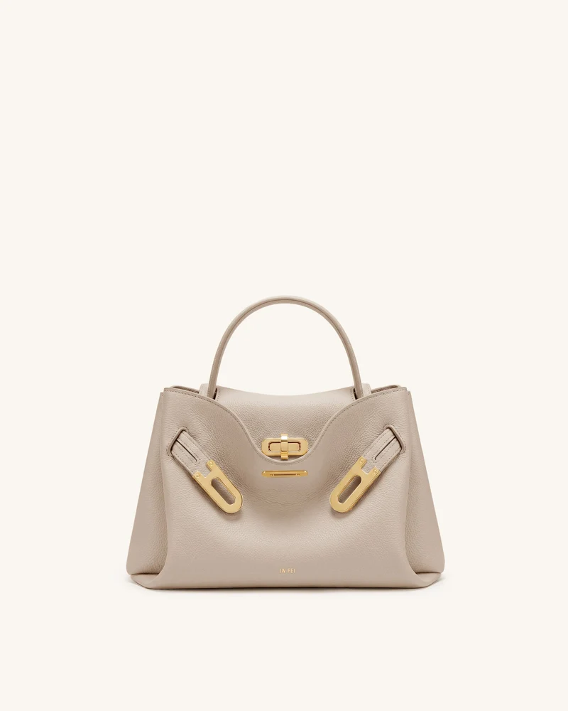 Rhea Petit sac porté épaule à double boucle grainé - Sable