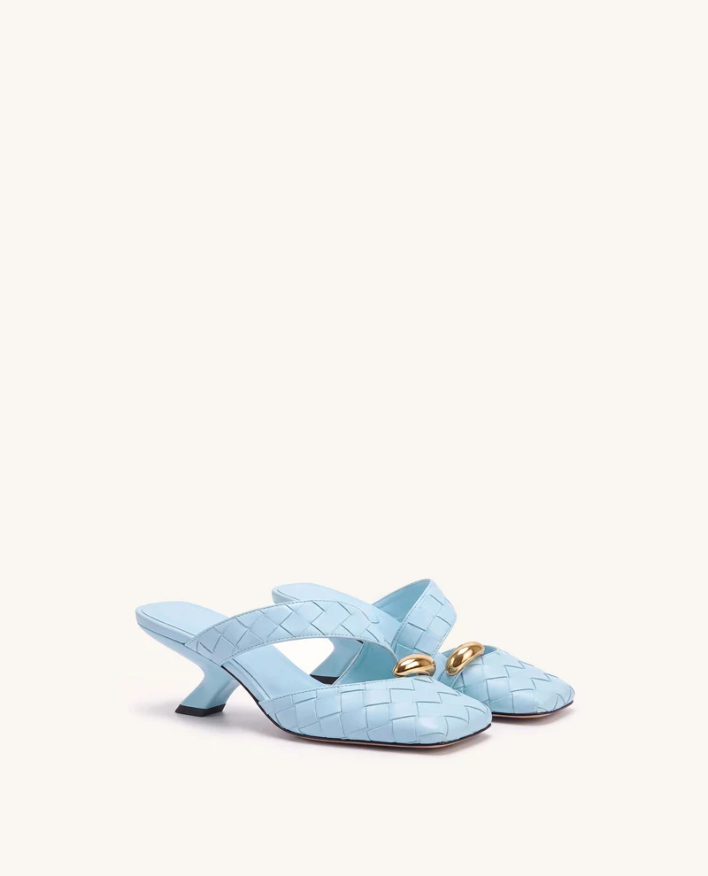 Noemi Mules fermées à détail tressé - Bleu clair