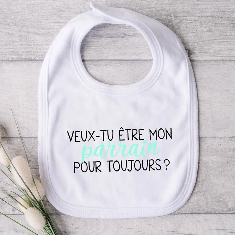 Bavoir pour bébé - Veux-tu être mon parrain pour toujours ?