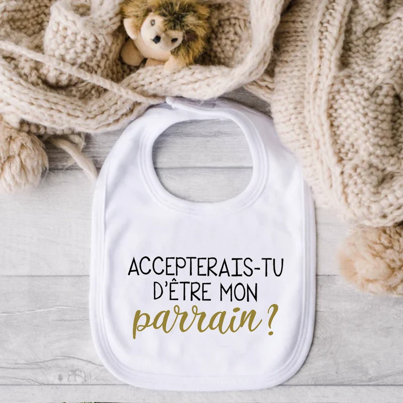 Bavoir pour bébé - Accepterais-tu d'être mon parrain ?