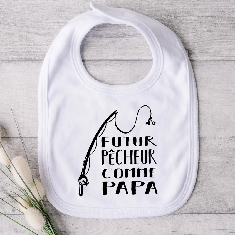 Bavoir pour bébé - Futur pêcheur comme papa