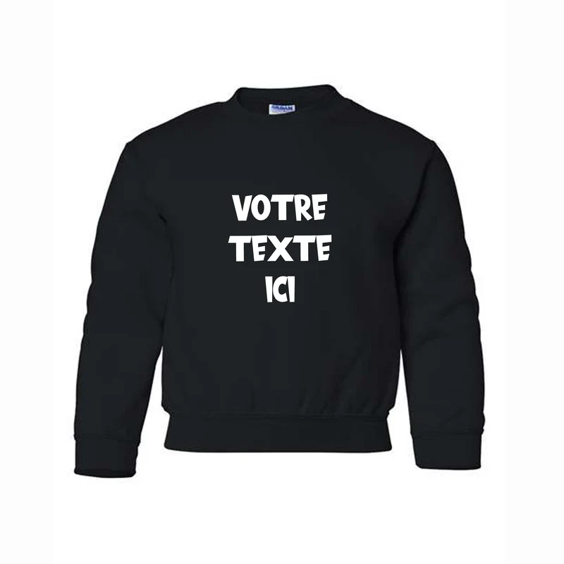 Chandail à col rond "crew neck" (Coton ouaté) - ENFANT - Impression personnalisée