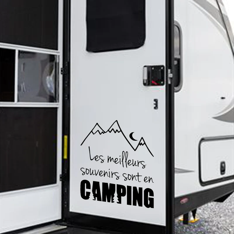 Décalque de vinyle - VR - Les meilleurs souvenirs sont en camping (PLUSIEURS FORMATS)