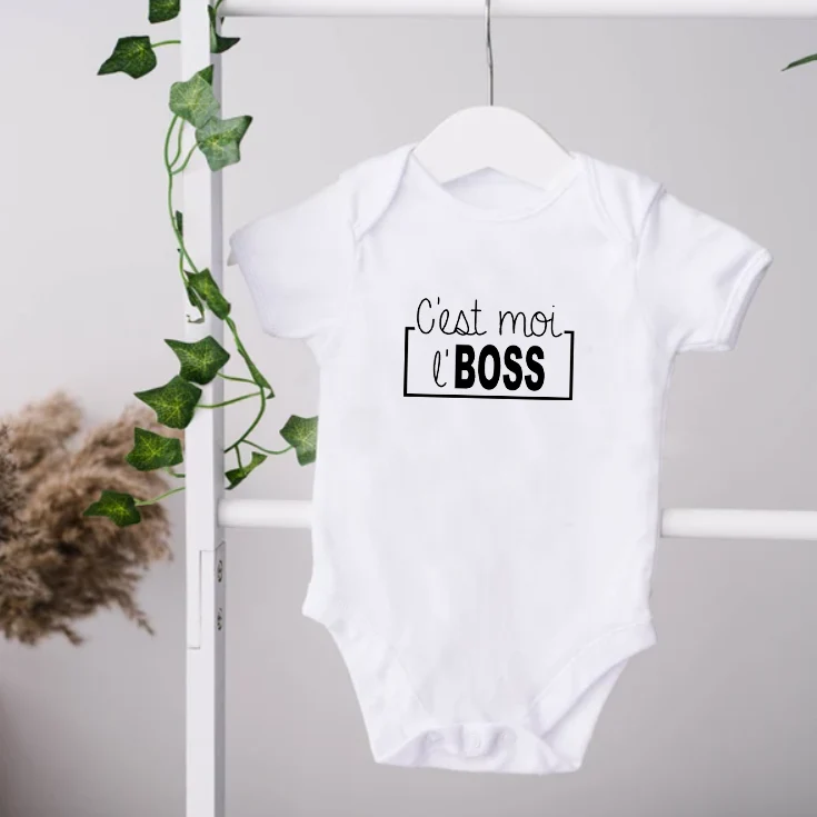 Cache-couche pour bébé - C'est moi l'boss - Encadré