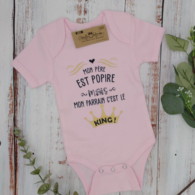 Cache-couche pour bébé - Mon père est "popire" mais mon parrain c'est le king