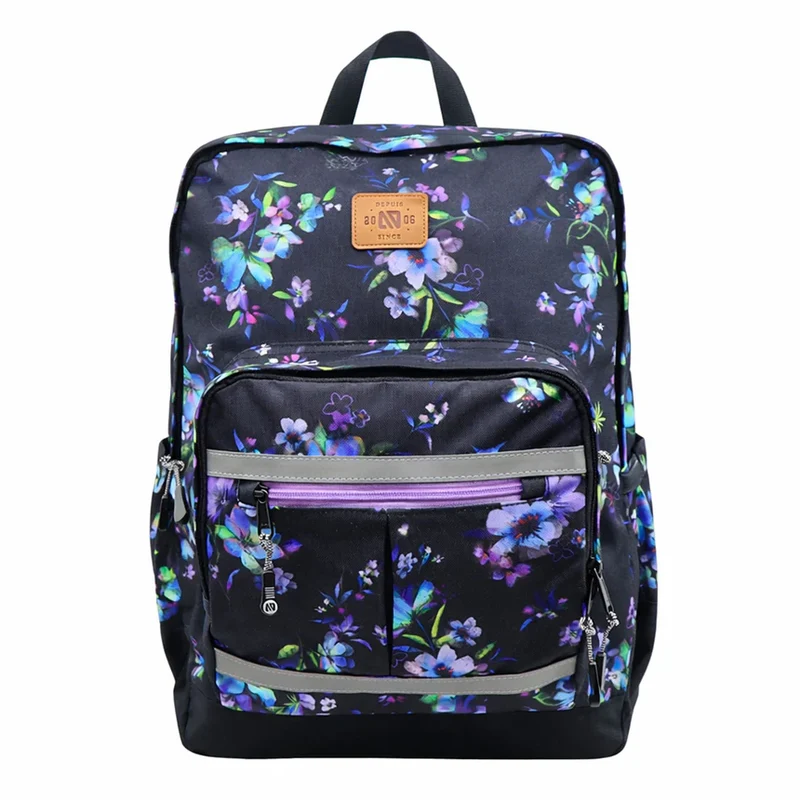 Nanö - Sac à dos - Fleurs lilas - Noir