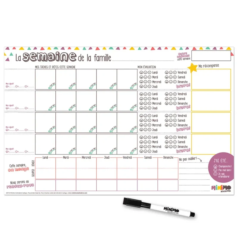 Minimo - Organisateur familial Une semaine à la fois (Horizontal)