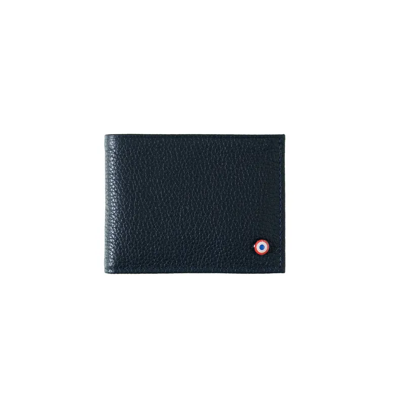 Anatole Cuir Grainé portefeuille RFID Lune Bleue