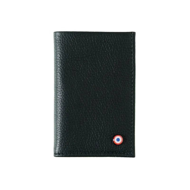 René Cuir Grainé porte-cartes RFID Lune Bleue