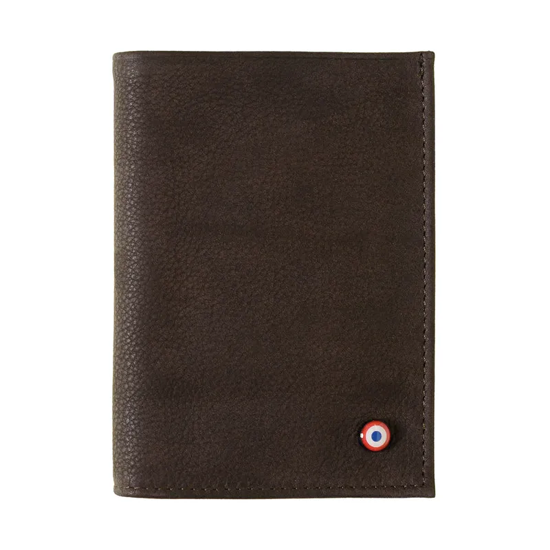VICTOR Cuir nubuck portefeuille Junior Terre Brunie 2.0