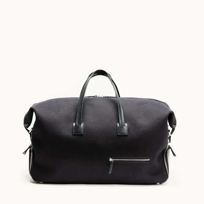 Sac de voyage Femme ~ REMINGTON ~ Toile Noire & cuir Noir