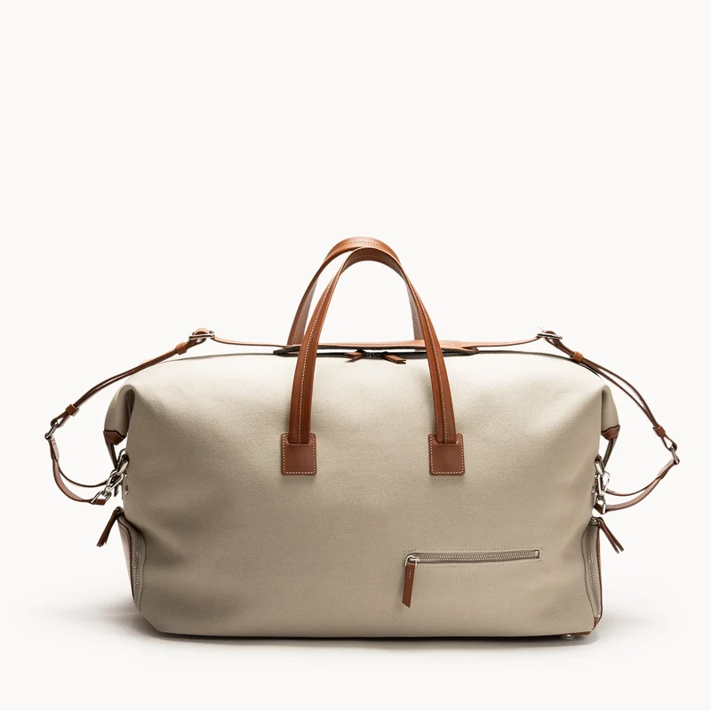 Sac de voyage Femme ~ REMINGTON ~ Toile Beige & cuir Cognac