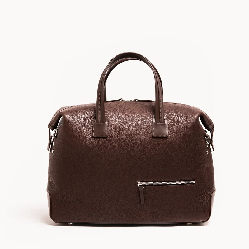 Sac de voyage 48h Femme ~ WESLEY~Cuir grainé marron
