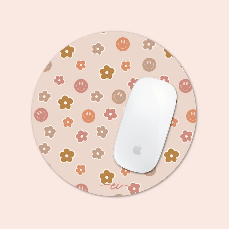 Tapis de souris (sourires et fleurs neutres)