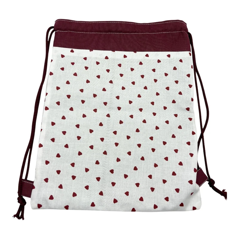 Pochon à cordon " Coeur en fête " Personnalisable - Le Petit Sac à Trésors