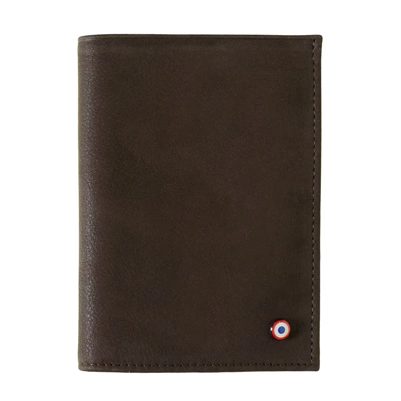 Albert Cuir Nubuck Grand portefeuille Terre Brunie 2.0