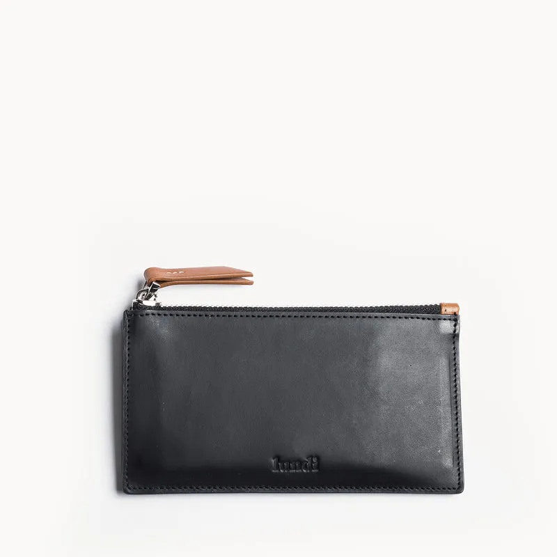 Portefeuille en cuir lundi ~ WINCH Noir & Cognac