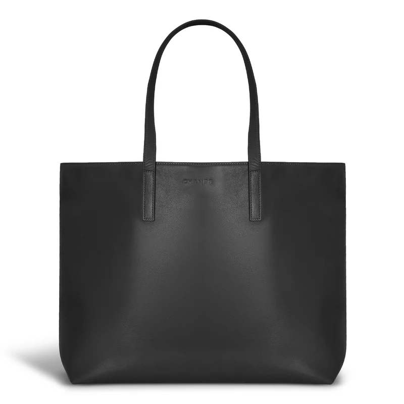 Onyx / Leather Open Tote