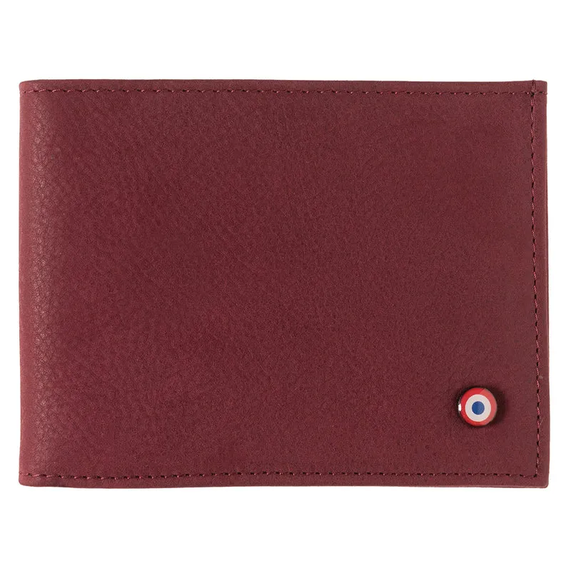 Arthur Cuir de Poisson et Cuir Nubuck Portefeuille Italien Vigne Rouge Personnalisé