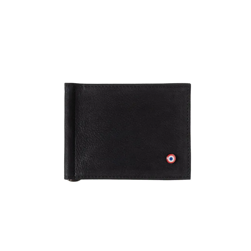Hector Cuir Nubuck Portefeuille Italien Pince à Billets Noir C'est Noir