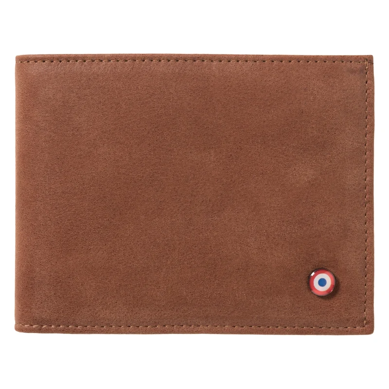 Arthur Cuir de Poisson et Cuir Nubuck Portefeuille Italien Terre Brunie