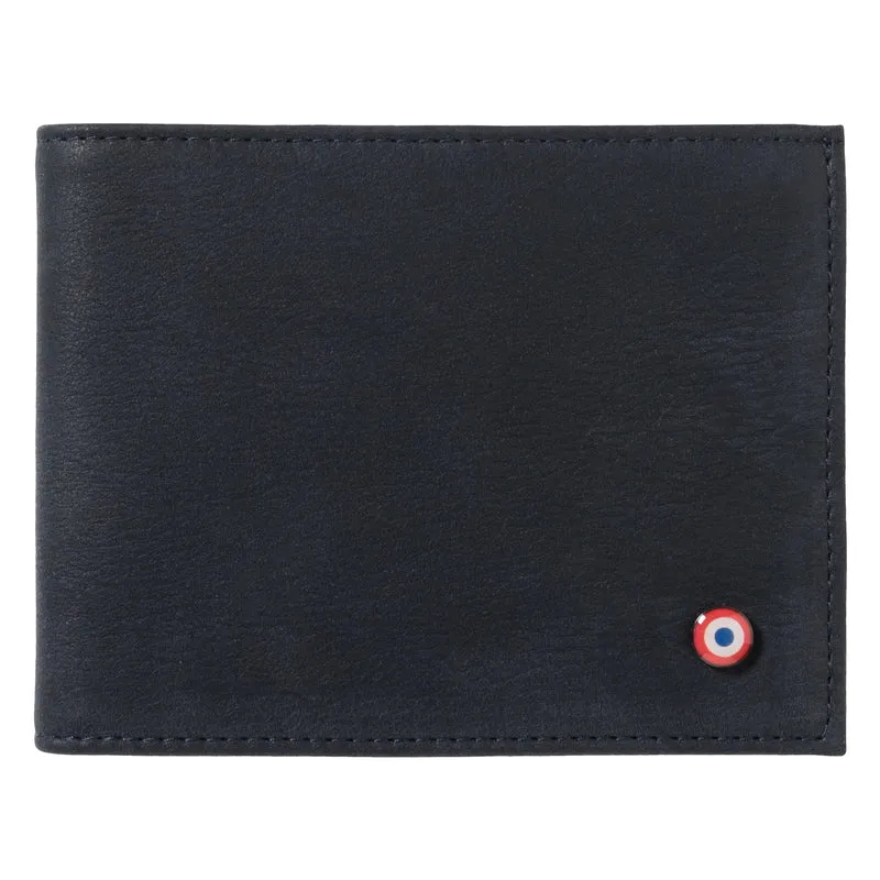 Arthur Cuir de Poisson et Cuir Nubuck Portefeuille Italien Lune Bleue