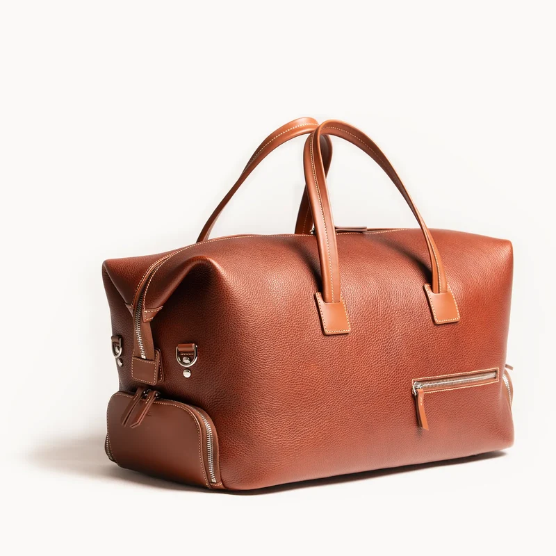 Sac week-end cuir ~ WILSON - COGNAC