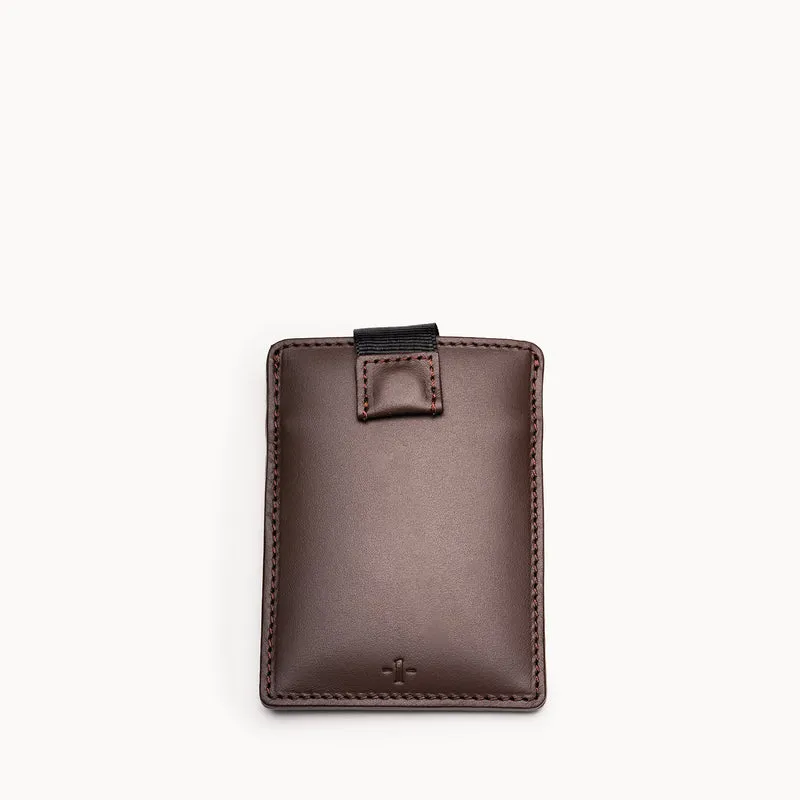Porte-cartes compact en cuir ~ LOUIS - MARRON
