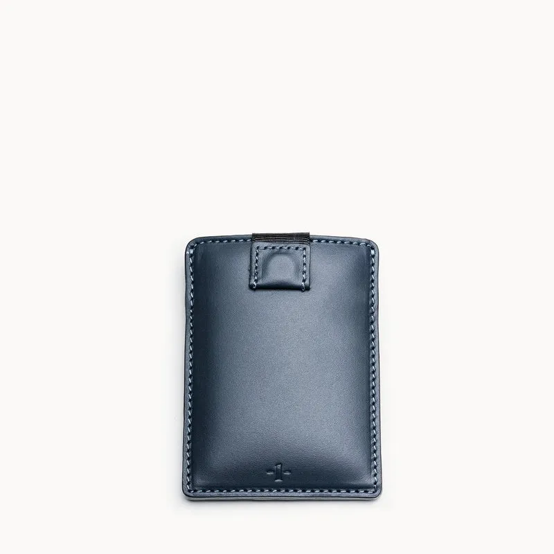Porte-cartes compact en cuir ~ LOUIS - MARINE