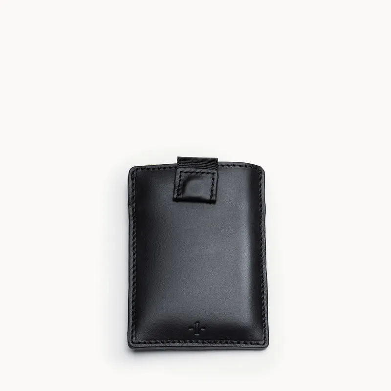 Porte-cartes compact en cuir ~ LOUIS - NOIR