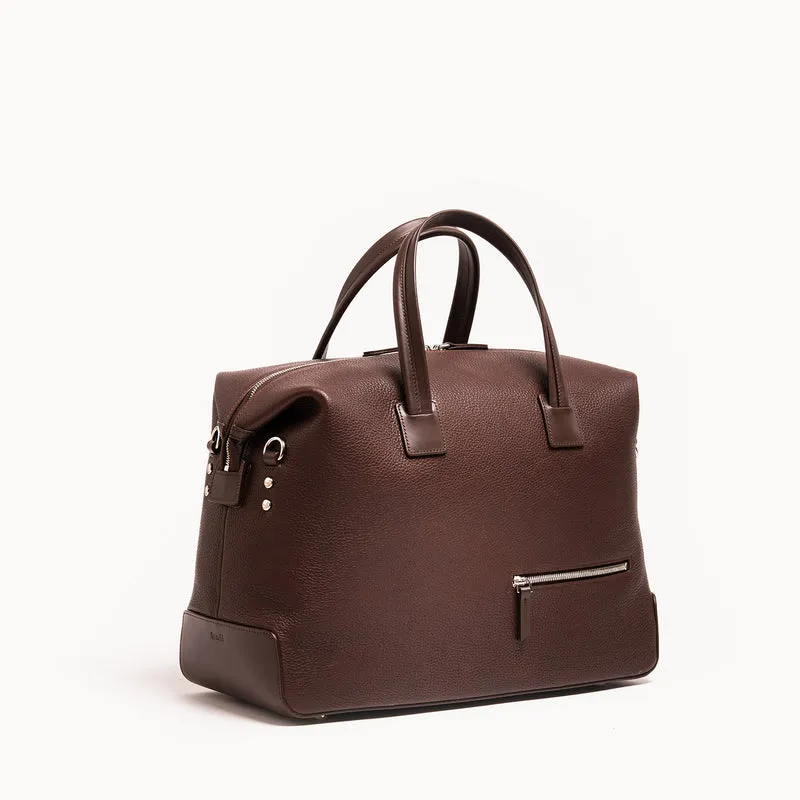 Sac de voyage 48 heures ~ WESLEY~Cuir grainé marron