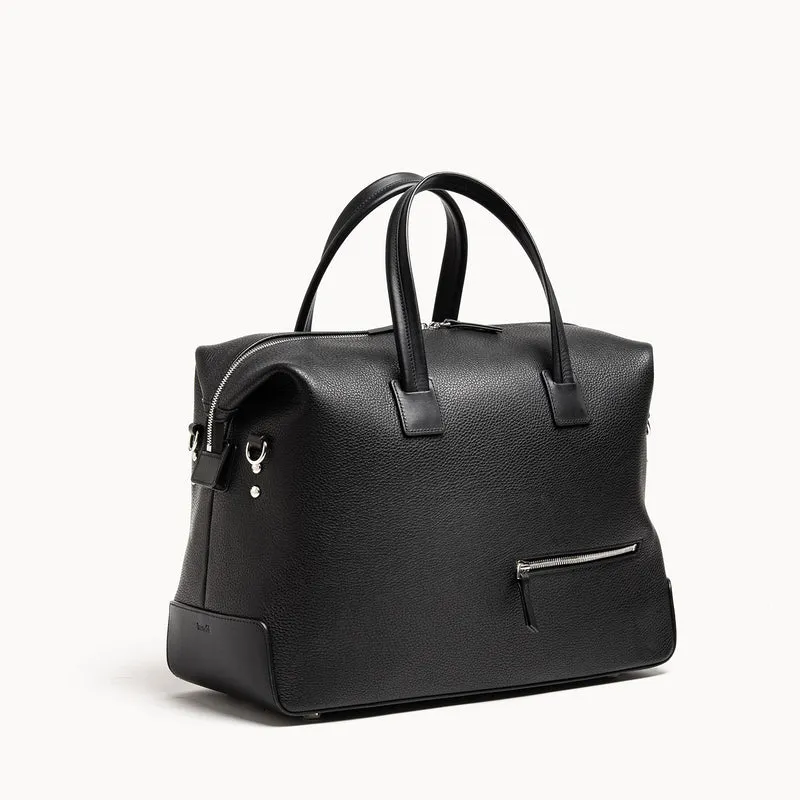 Sac de voyage 48 heures ~ WESLEY~Cuir grainé noir
