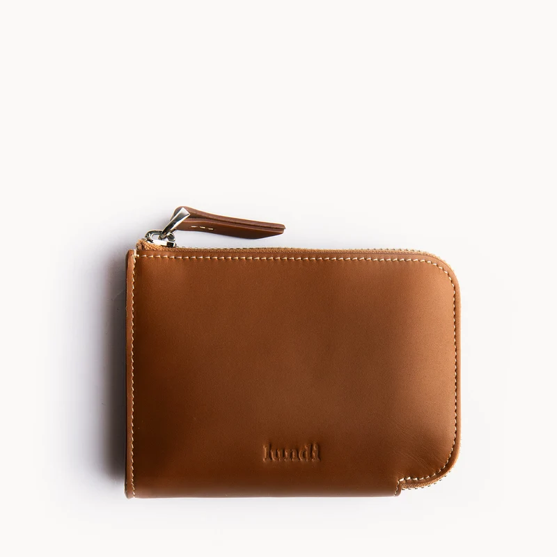 Portefeuille en cuir lisse ~ CHARLES - COGNAC
