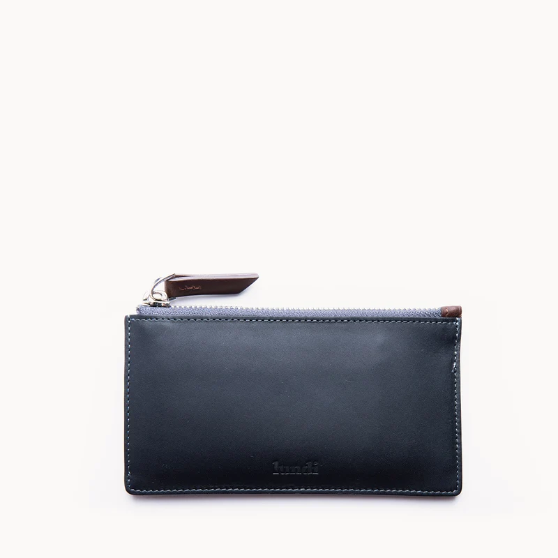 Portefeuille en cuir lisse ~ WINCH - MARINE